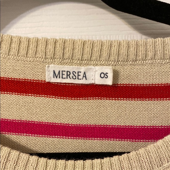 Mersea Beige and Red Striped Sweater - Picture 2 of 5